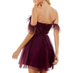 Juniors Ruched Mini Fit & Flare Dress