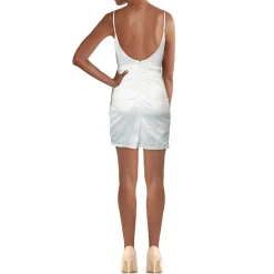 Juniors Ruched Satin Slip Dress