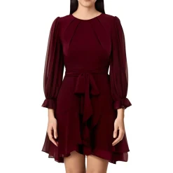 Juniors Ruffled Mini Fit & Flare Dress