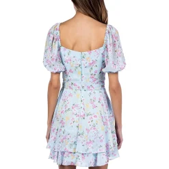 Juniors Ruffled Short Fit & Flare Dress