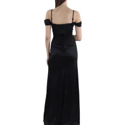 Juniors Satin Long Evening Dress