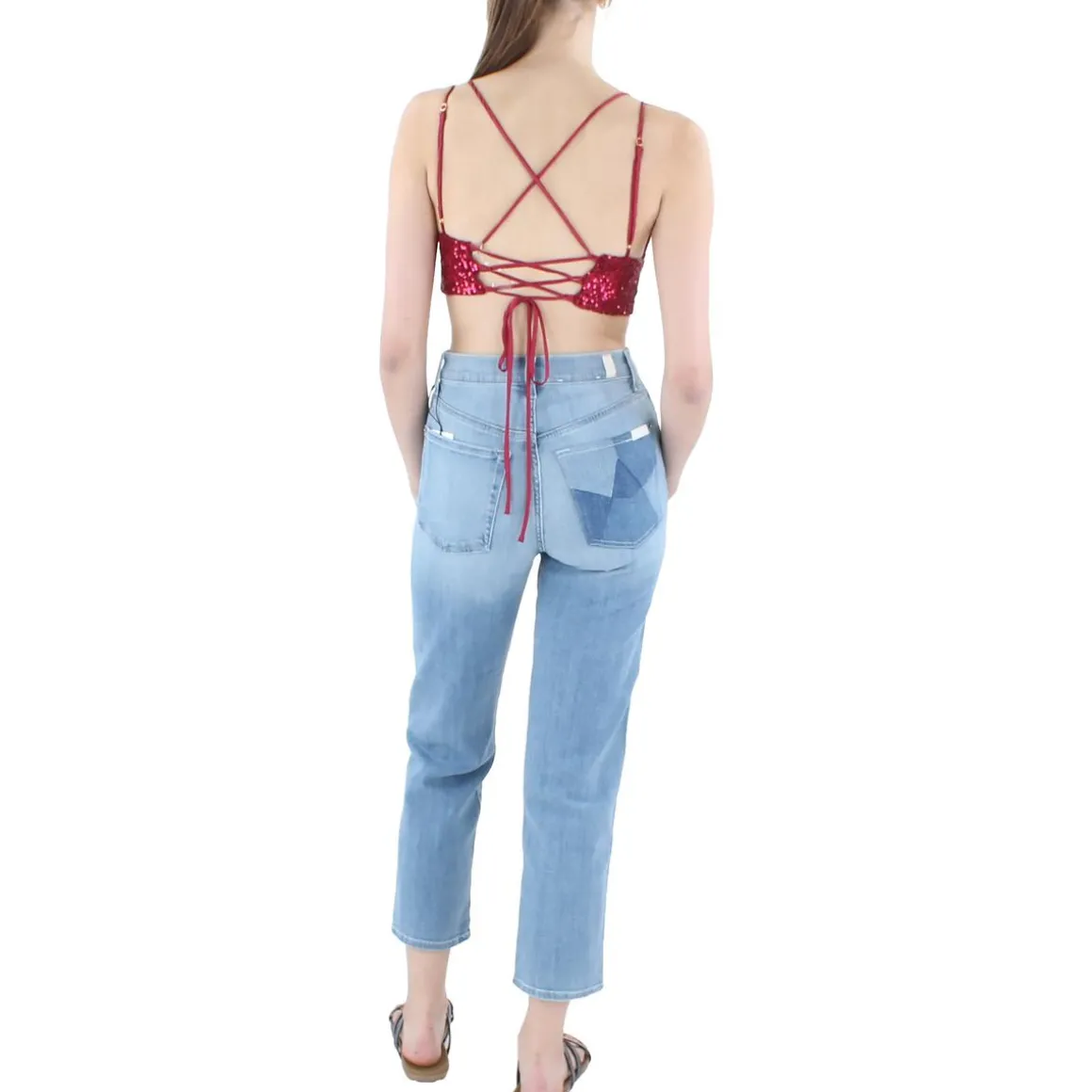 Juniors Sequined Bralette Cropped