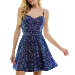 Juniors Sequined Mini Fit & Flare Dress