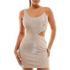 Juniors Shimmer Cut-Out Cocktail and Party Dress