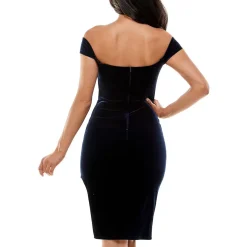 Juniors Side Slit Velvet Midi Dress