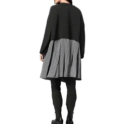 Juniors Striped Cotton Sweatshirt Dress