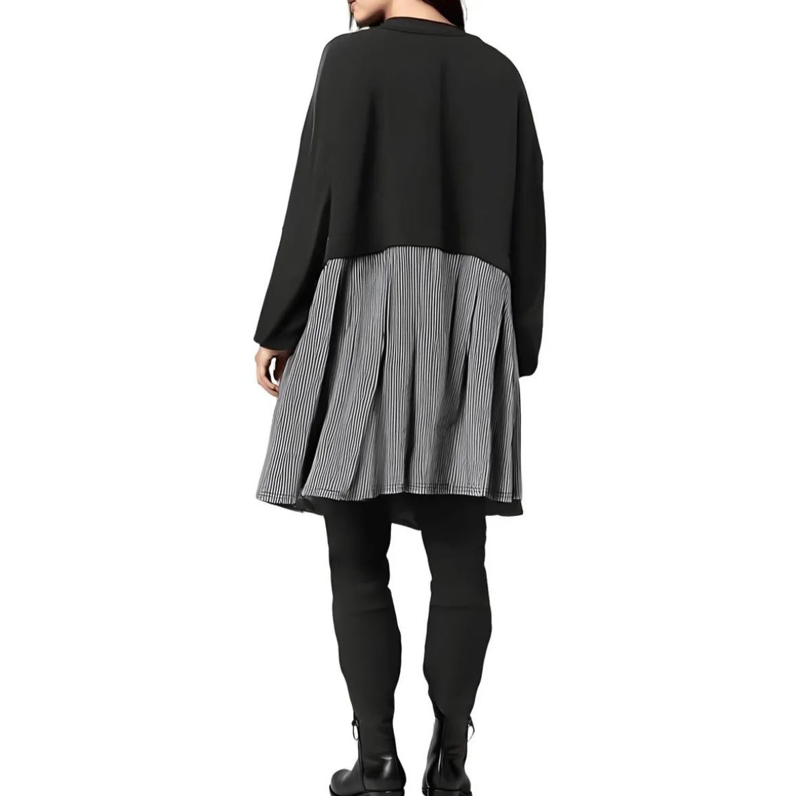 Juniors Striped Cotton Sweatshirt Dress