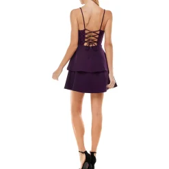 Juniors Tiered Mini Fit & Flare Dress