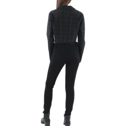 Juniors Window Pane Double Breasted Bolero