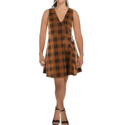 Juniors Woven Plaid Sheath Dress