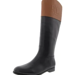 JUSTINE Two Tone Leather Knee-High Boots
