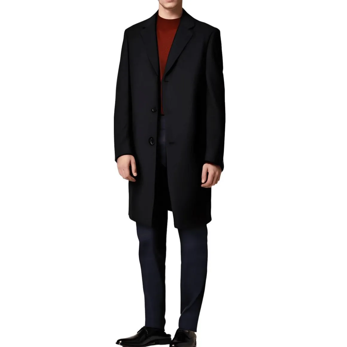 Kavon Solid Wool Overcoat