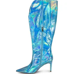 KAY Faux Leather Cushioned Footbed Knee-High Boots