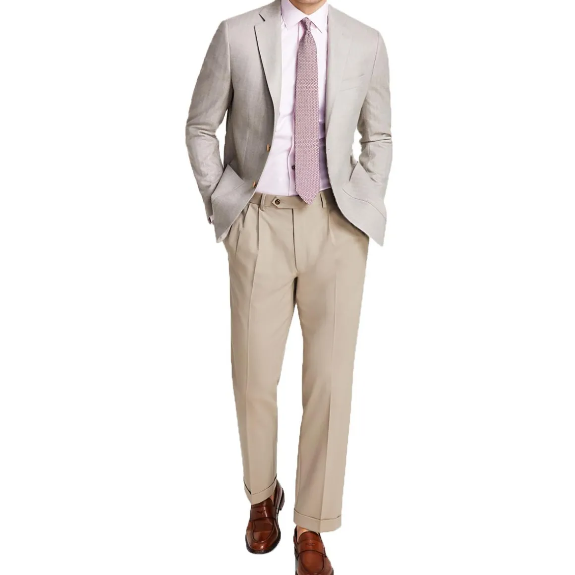 Keates Herringbone Two-Button Blazer