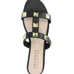 KENDALL Faux Leather Almond toe Flatform Sandals