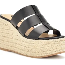 Keran 3 Faux Leather Slip On Platform Sandals