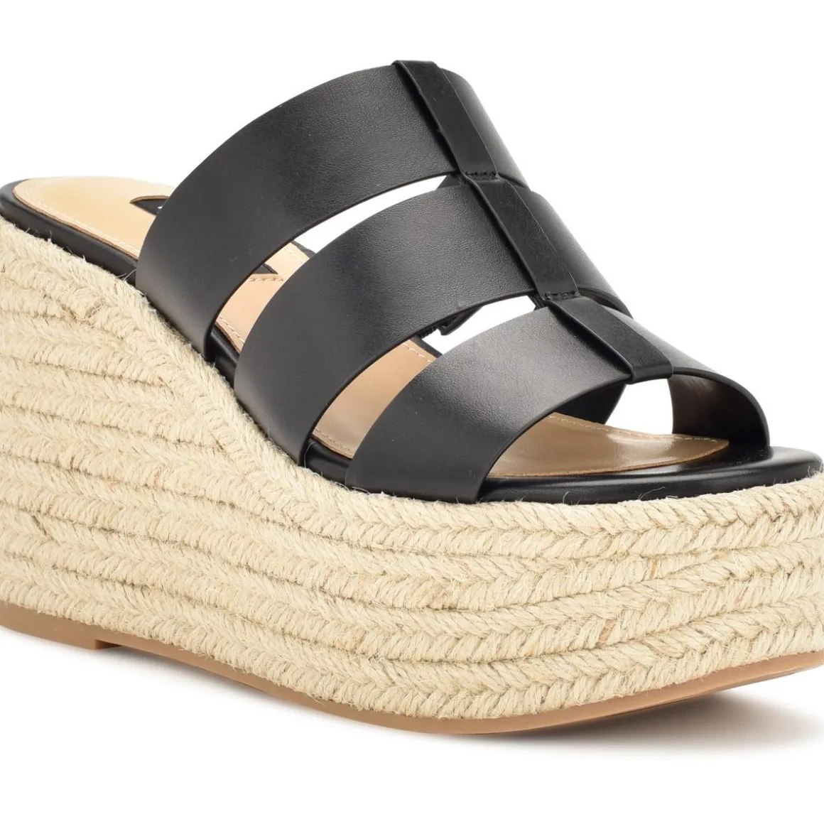 Keran 3 Faux Leather Slip On Platform Sandals