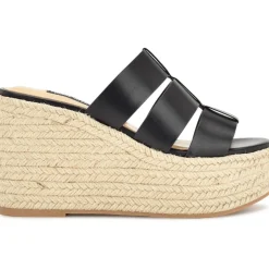 Keran 3 Faux Leather Slip On Platform Sandals