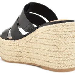 Keran 3 Faux Leather Slip On Platform Sandals