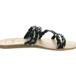 Khloe Rhinestone Faux Leather Slide Sandals