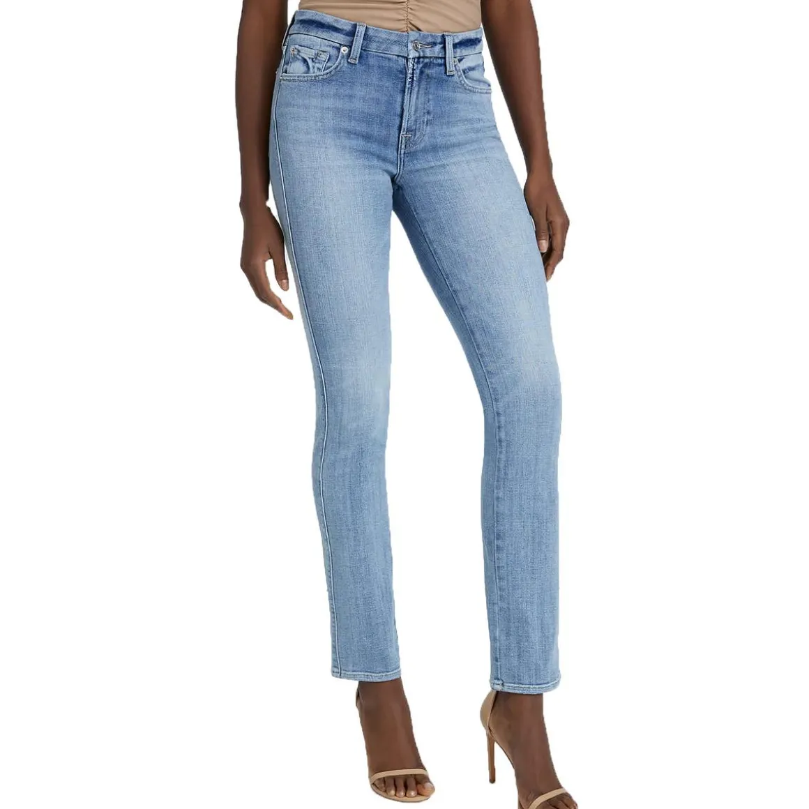Kimmie Fitted Denim Straight Leg Jeans
