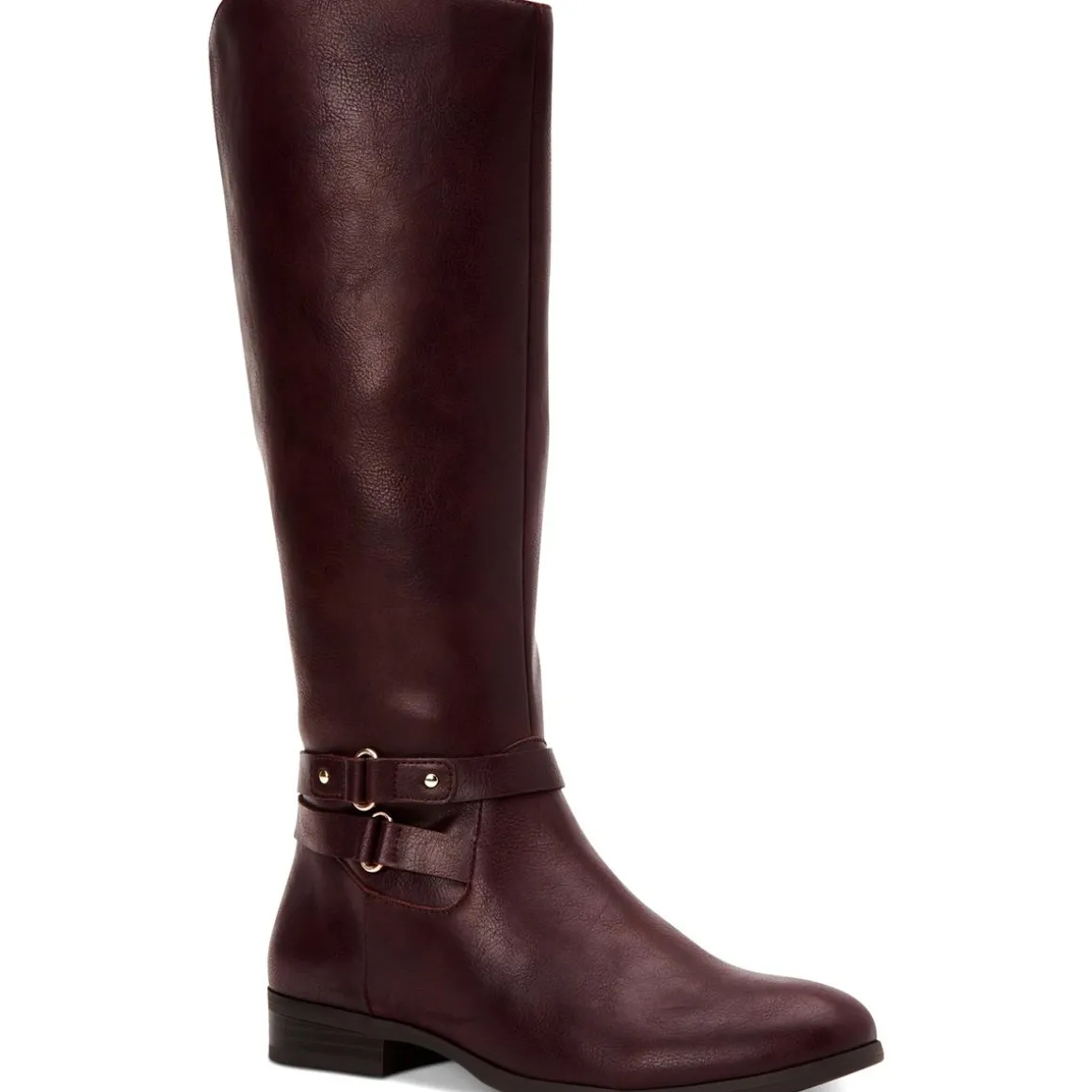 Kindell Faux Leather Round Toe Riding Boots