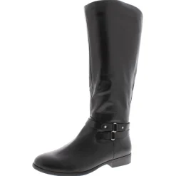 Kindell Faux Leather Round Toe Riding Boots