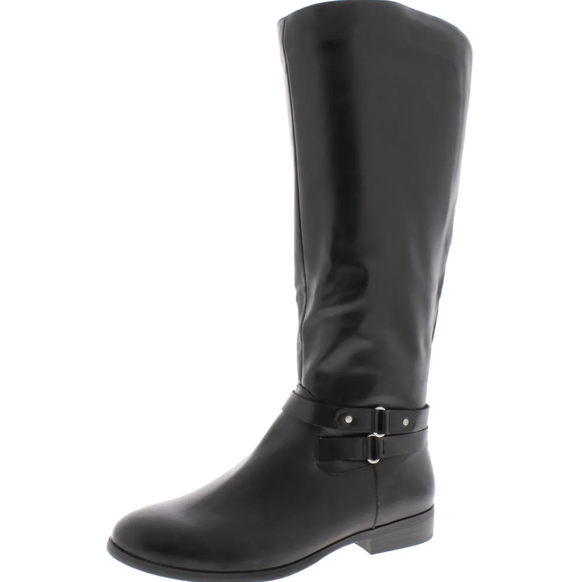 Kindell Faux Leather Round Toe Riding Boots