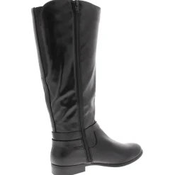 Kindell Faux Leather Round Toe Riding Boots