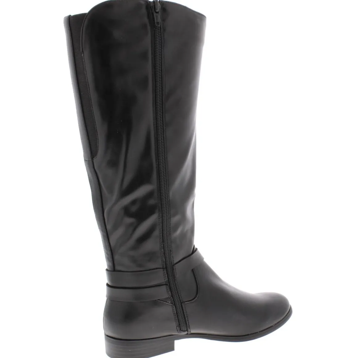 Kindell Faux Leather Round Toe Riding Boots