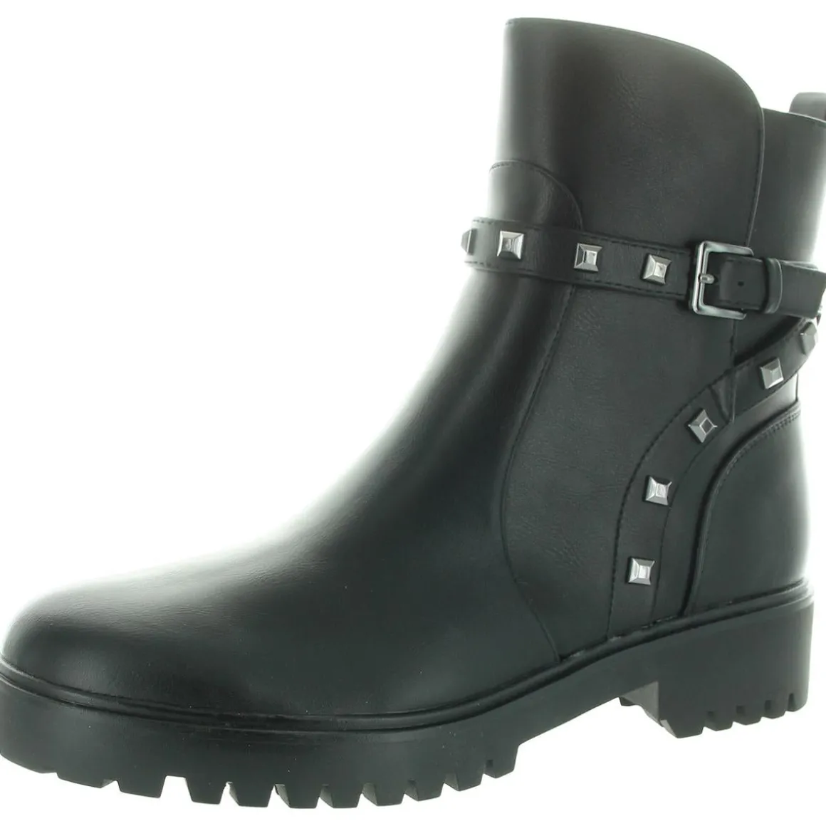 KLIMBE Studded Faux Leather Motorcycle Boots