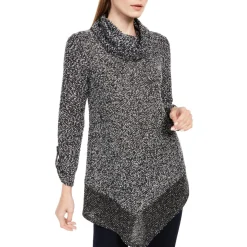 Knit Asymmetric Turtleneck Sweater