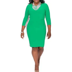 Knit Colorblock Sheath Dress