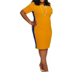 Knit Colorblock Sheath Dress