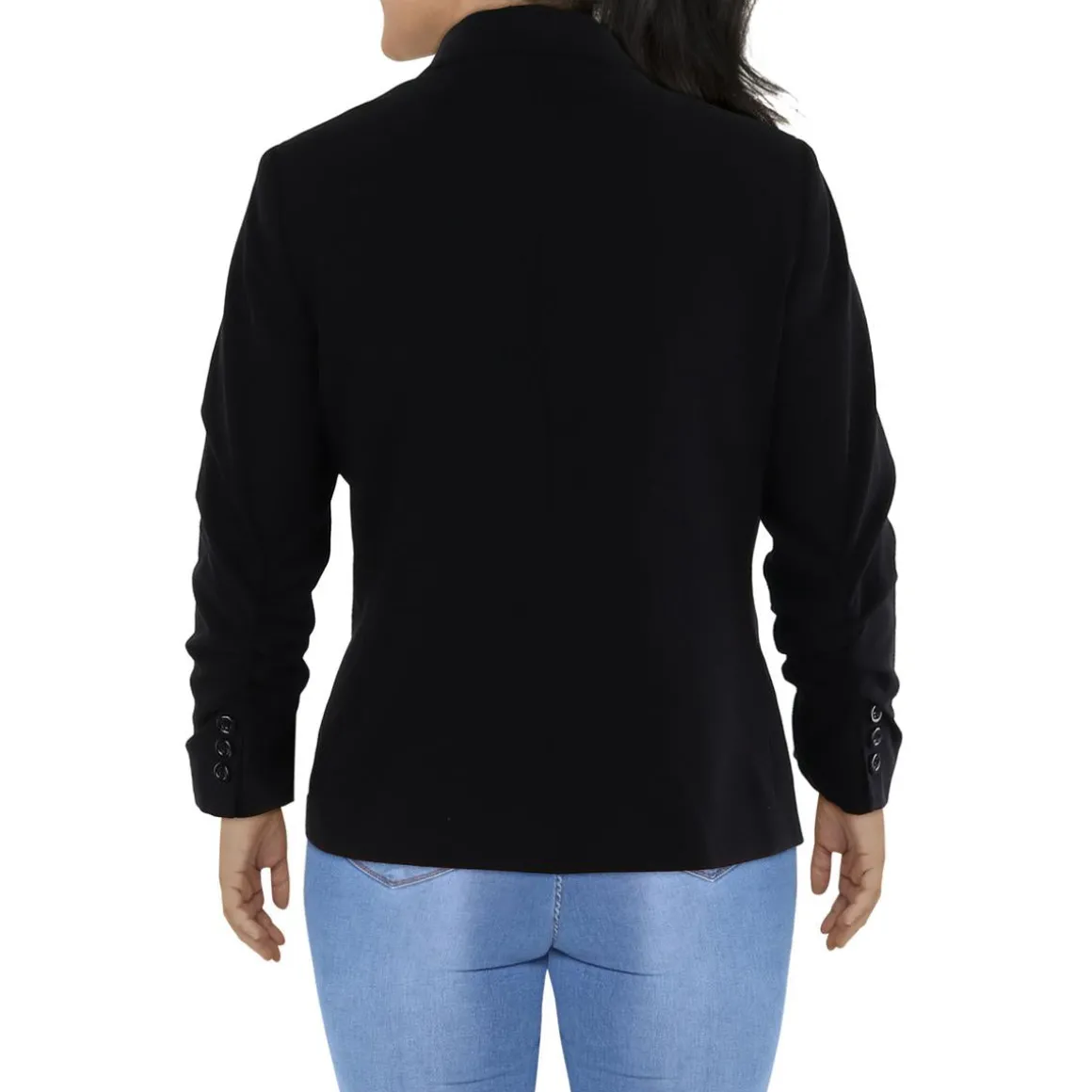 Knit Long Sleeves One-Button Blazer