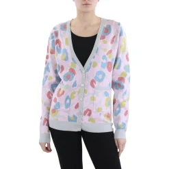 Knit Printed Cardigan Sweater