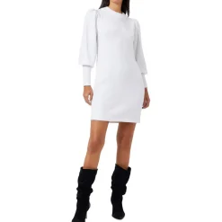 Knit Ribbed Trim Sweaterdress