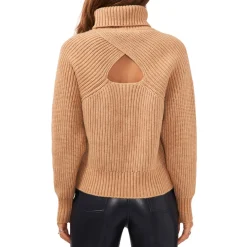 Knit Ribbed Trim Turtleneck Sweater