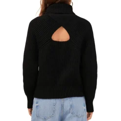Knit Ribbed Trim Turtleneck Sweater