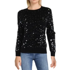 Knit Sequined Pullover Sweater