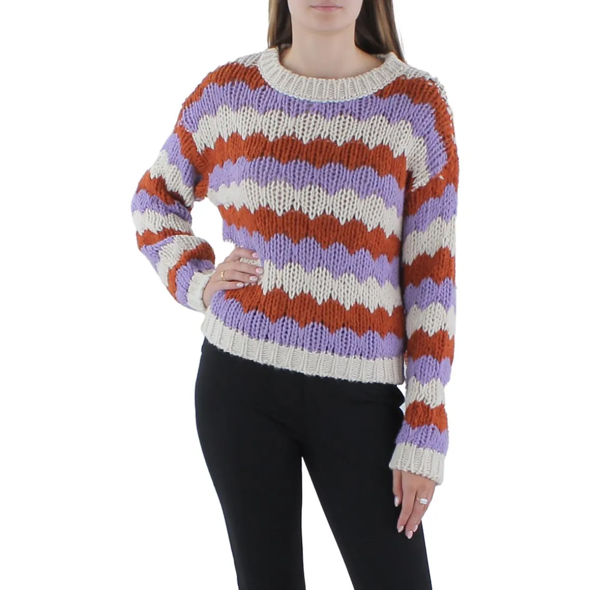 Knit Striped Crewneck Sweater