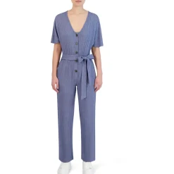 Knit Tie Front Jumpsuit