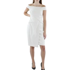 Knot-Front Crepe Cocktail And Party Dress