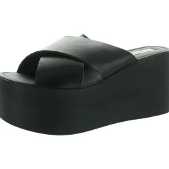 KODY Criss-Cross Leather Platform Sandals