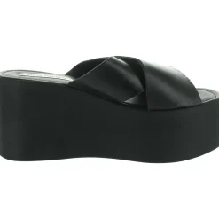 KODY Criss-Cross Leather Platform Sandals