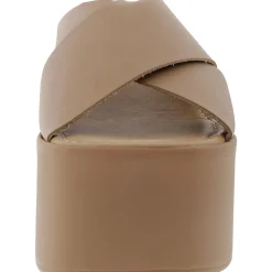 KODY Criss-Cross Leather Platform Sandals