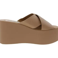 KODY Criss-Cross Leather Platform Sandals