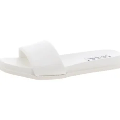 Kudos Solid Faux Leather Slide Sandals