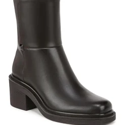 Kyra Leather Zipper Mid-Calf Boots