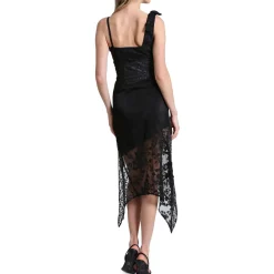 Lace Bow Strap Midi Dress